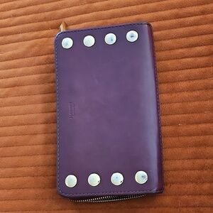 Hammitt Leather Wallet Clutch | Cherrywood And Gold | Beautiful!